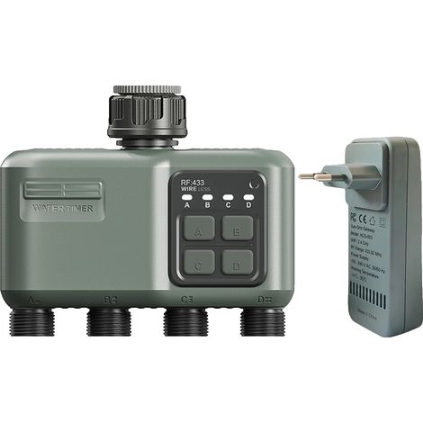 Minuteur de Sprinkler de Jardin, Contrôle Intelligent, Système Programmable à 4 Zones, vert (1/2)
