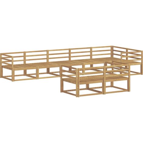 Set di divani da esterno 8 pcs Bianco 404 x 166,5 x 73 cm vidaXL