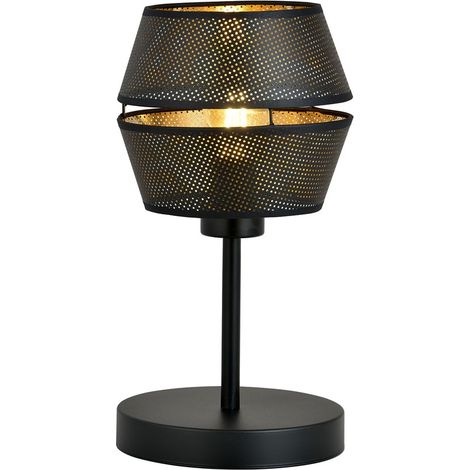 Lampe de chevet MALIA noir/or E27 métal Emibig 30cm (1/5)