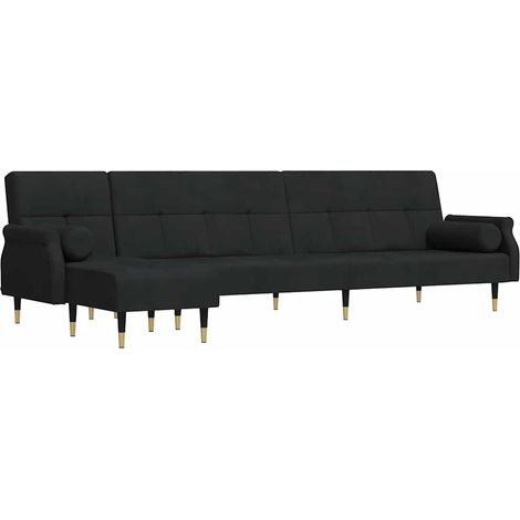 Maison Exclusive - Divano Letto a L Nero 271x140x70 cm in Velluto (1/5)