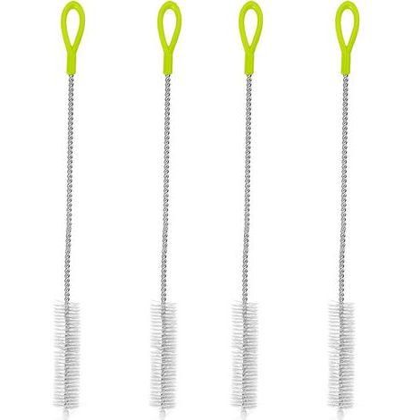 Brush Set - Stainless Steel Tube Brush - For Metal Plastic Drinking Straws - Extra Long - Reusable - 4 Pieces (1/4)