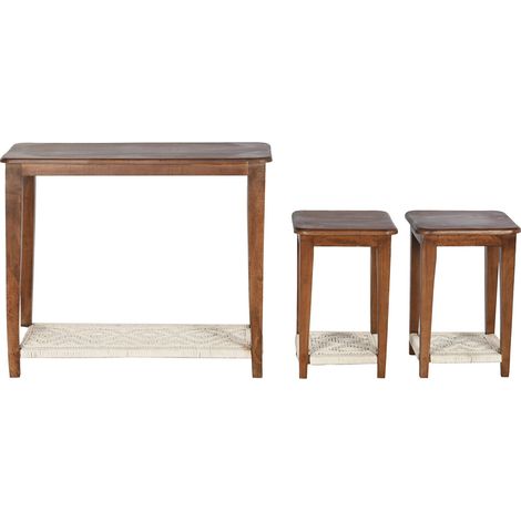 Consola Set 3 Mango Algodon 95X40X81 2 Mesitas (1/5)