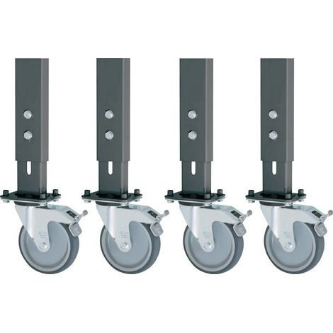 Juego de 4 ruedas fijas giratorias 125mm d.f.bancos de trabajo H.760-1080mm RAU (1/2)