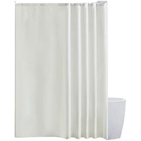 Waterproof and Mildew Proof PEVA Shower Curtain – Plain White – 180 × 200 cm – Rings Included (1/5)