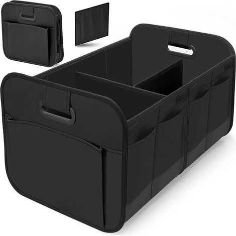 Organisateur de coffre de voiture, organisateur de voiture pliable à plusieurs compartiments, pour le rangement dans la voiture. (1/5)