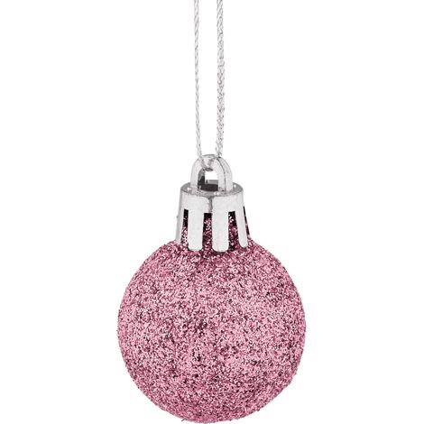 Set di 96 palline di Natale assortite decorazione albero atmosfera festiva in plastica rosa 130015847