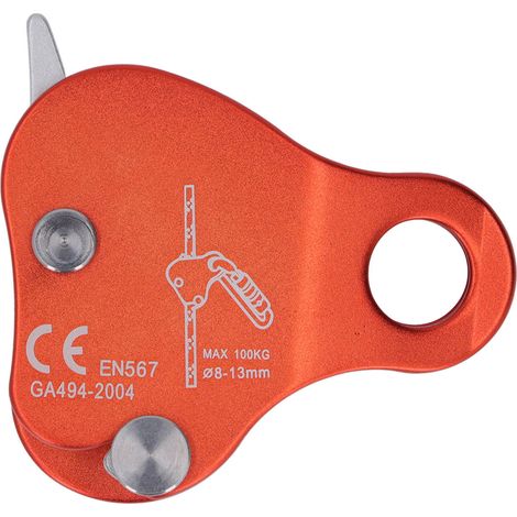 Butée de corde d'escalade en alliage d'aluminium autobloquante 8-13 mm, pour l'escalade et l'alpinisme en extérieur, orange (1/5)