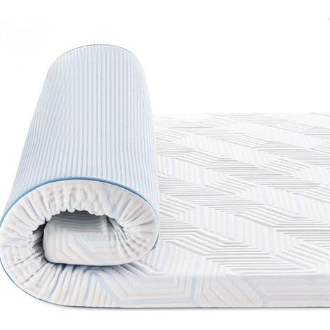 Topper 90 x 200 cm Height 3 cm Gel Memory Foam Mattress Protector H2 (1/5)