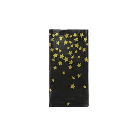 Tischdecke mit schwarzen und goldenen Sternen