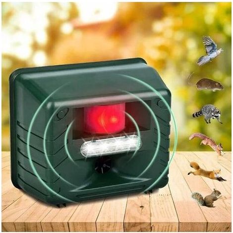 RéPulsif pour Oiseaux D'ExtéRieu,RéPulsif Animal Ultrasonique Exterieur Repulsif Oiseaux Ultrason avec Capteur De Mouvement Et Flash,pour Repousser Animaux Nuisibles (1/5)