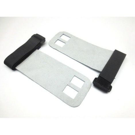 Elastique musculation,Poignées de gymnastique,gants d'entranement d'haltérophilie,Protection - 2 hole leather grey-L