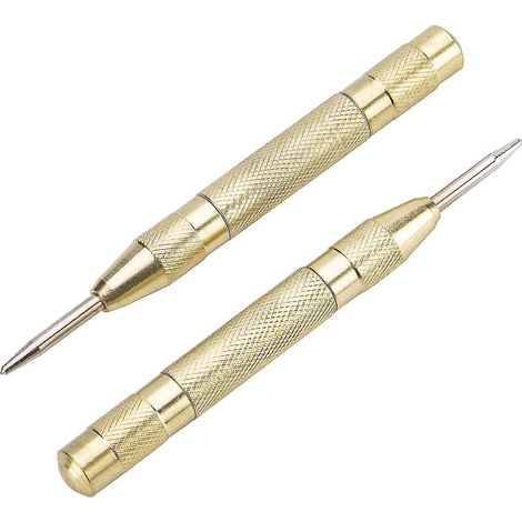 2 poinçons automatiques à ressort en laiton robuste - 13 cm (1/4)