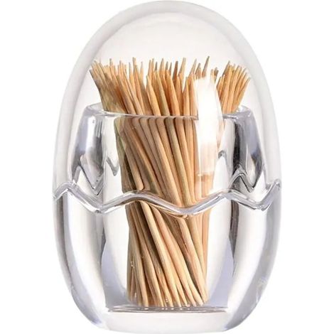 Une boîte à cure-dents en acrylique, une boîte à cure-dents en forme d'œuf, une boîte de rangement transparente pour cure-dents. (1/5)