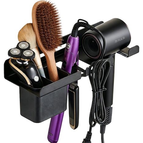 Porte-Sèche-Cheveux Support de Rangement Imperméable pour Fer à Lisser Support pour Outils de Coiffure pour Salle de Bains Salon Table de Toilette Bureau Dortoir Appartement Espace de (1/5)