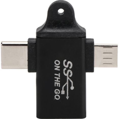 Adaptateur USB 3.0 vers Micro USB et Type C 2 en 1, Transfert Rapide et Charge Accélérée Compatible OTG