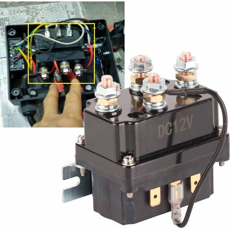 Relais Solénoïde Treuil 12V 250A pour Camion 4x4 et SUV avec Treuils 3000‑5000 lbs