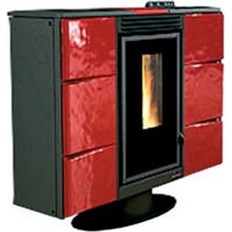 1PZ STUFA PELLET ELISIR CANALIZZATA KW BORDEAUX misure cm97,4x30,4x85,1h. peso