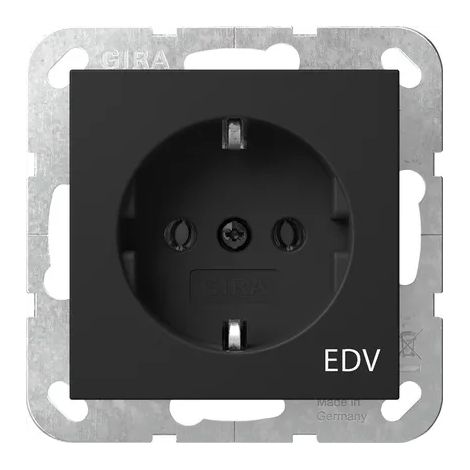 Gira SCHUKO-Steckd. Aufdruck EDV System 55 Nero m [4458005], 4458 005