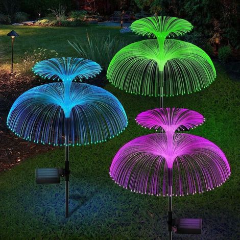Lampes solaires de jardin, lot de 2, tubes en acier inoxydable, double couche, étoiles et lune, avec LED, étanches IP65, idéales pour pelouses, trottoirs, terrasses, balcons et décorations paysagères.