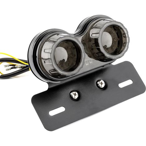 Feux arrière pour Moto,Universel LED Feu Stop ou feuclignotant Double Feux de remorque Feux de Support de Plaque d'immatriculation de Frein (1/5)