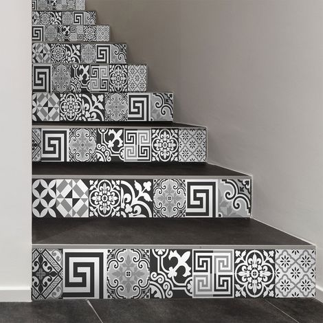 Stickers adhésifs escalier carrelages contremarche - MELANIA - 2 bandes de 15x105cm (1/3)