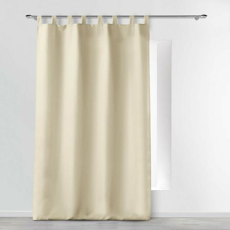 Rideau à passants – 140 x 260 cm – Polyester uni Essentiel Naturel (1/5)