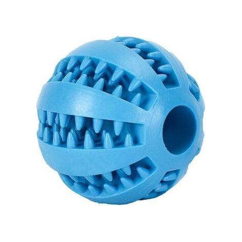 Balle en caoutchouc bleu, 5 cm de diamètre, jouet pour chiots et animaux de compagnie de petite et grande taille, pour le brossage des dents.