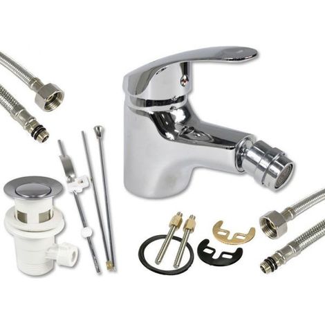MISCELATORE RUBINETTO BIDET FUTURA 2601 IN ACCIAIO CON TUBI ALLACCIAMENTO (1/2)
