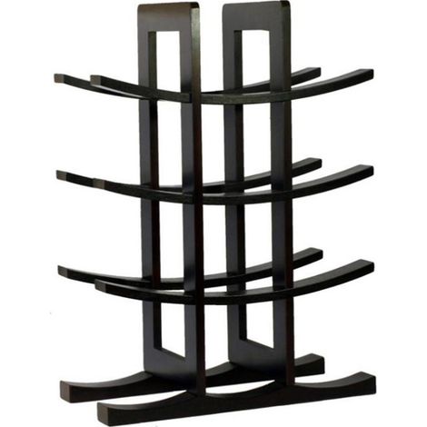 Beyamis Étagère à vin en bois massif naturel, style moderne et épuré, idéale pour ranger vos bouteilles de vin dans la cuisine, la salle à manger, le garde-manger ou un placard. (1/5)