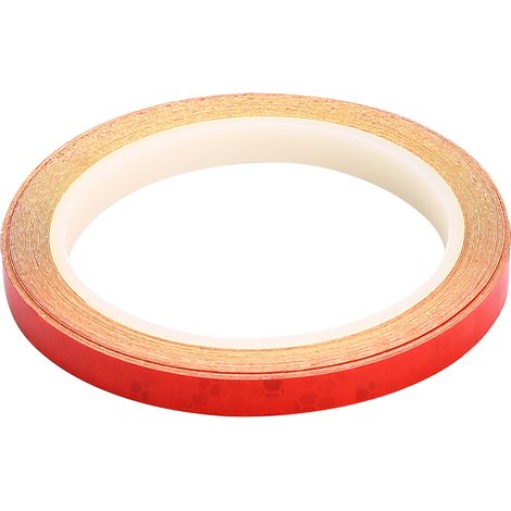 Autocollants réfléchissants pour vélo, 2 rouleaux, bande à rayures pour roues de sécurité (rouge) (1/5)