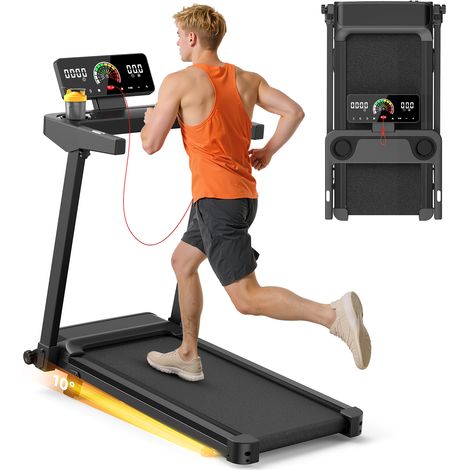 Tapis roulant con pendenza del 10% – 12 programmi di allenamento – Velocità 1–12 km/h – Motore da 3,0 HP – Display a LED – Superficie di corsa 40 x 97 cm – Cardiofrequenzimetro – Carico massimo 120 kg (1/5)