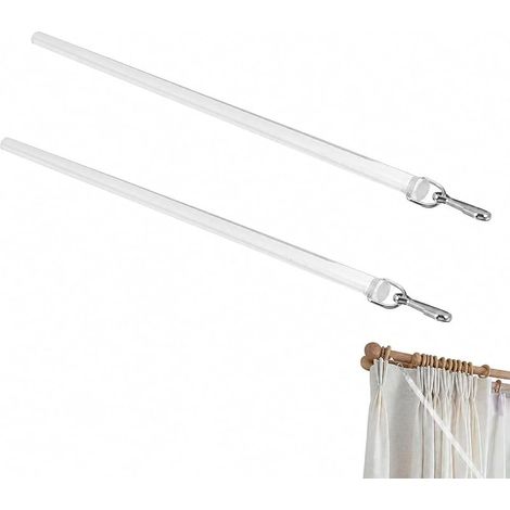 Set of 2 Transparent Curtain Rods, 34 mm Pull Rod for Opening and (1/5)