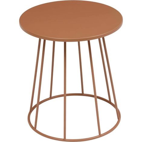 Table d'Appoint en Métal "Latte" 38cm Terracotta