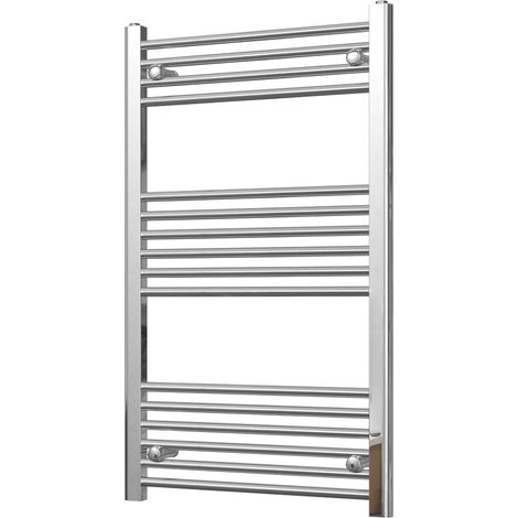 Zennor - Chrome Heated Towel Rail - H1000mm x W600mm - Straight (1/3)