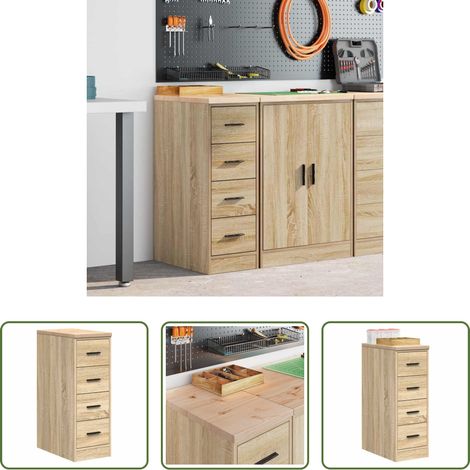 Rangement de garage - Armoire de rangement de garage chêne sonoma 30x51x85cm bois pin (1/5)