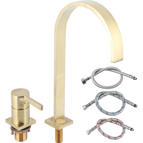 Robinet de Lavabo Suspendu à 1 Poignée G1/2 pour Mélange Eau Chaude/Froide, Fourniture Salle de Bain (1/5)