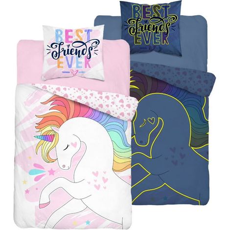 Parure de lit phosphorescente 160x200 Licorne (1/5)