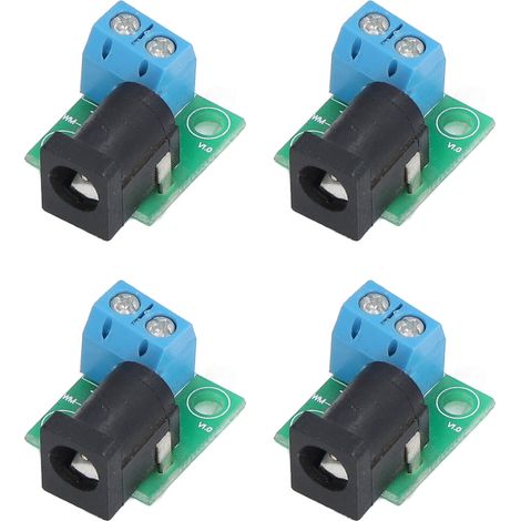 4 Stück DC-Stecker 5,5 x 2,1 mm auf 2-polige 5,08 mm Netzteilplatine, kompatibel mit 5,5 x 2,5 mm Anschluss (1/5)