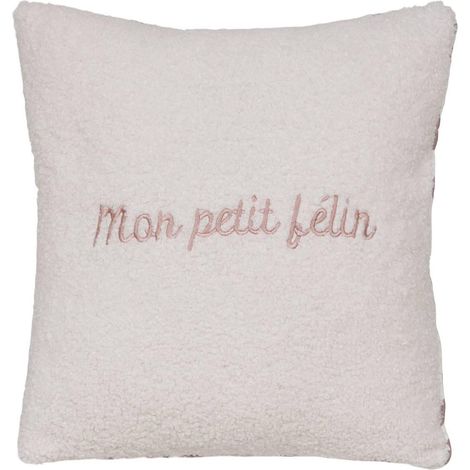 Coussin Déco Enfant Bouclette "Jaiko" 40x40cm Rose (1/5)