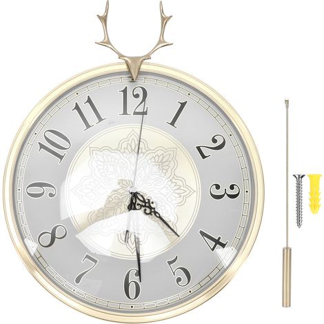Horloge Murale à Balancier Simple Moderne Laitre et Verre Silencieuse Décoration Intérieure Salon 44x35cm (1/5)
