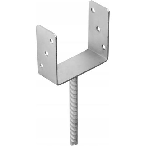 Anclaje para base de poste de 141x120x60 mm para empotrar, galvanizado. (1/2)
