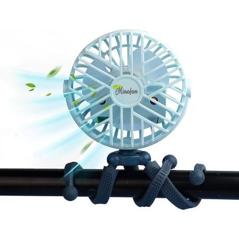 Ventilatore multifunzionale per passeggino con braccio flessibile e clip: rinfresca e trasporta comodamente gli accessori del bambino, garantendo un flusso d'aria potente. (1/5)