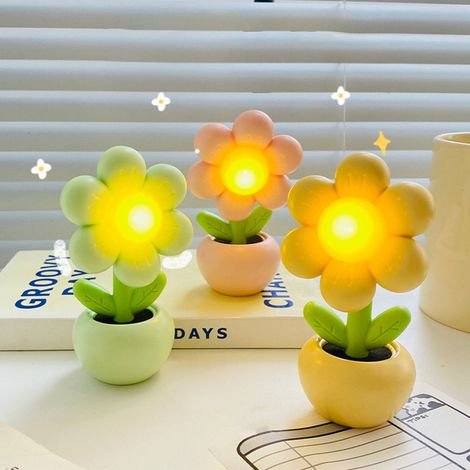 Lampe Veilleuse Fleur - Veilleuse Miniature à Pile - Lumière Chaude pour Chambre d'Enfant ou Dortoir - 5 4 x 5 x 10 cm - 79 9 g (1/4)