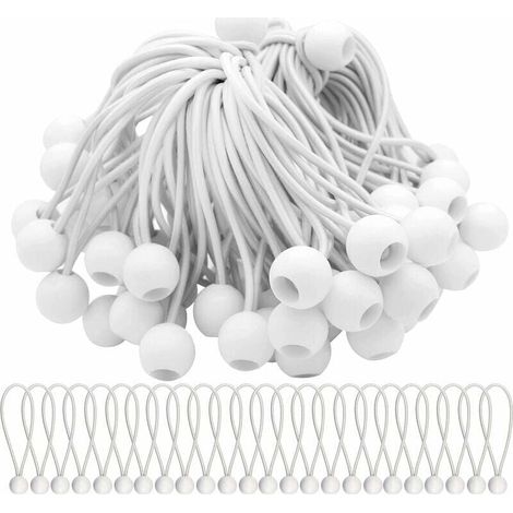 40 sangles élastiques avec boules pour tentes, banderoles et bâches - Compatibles avec RWTendeur Sandow (1/5)