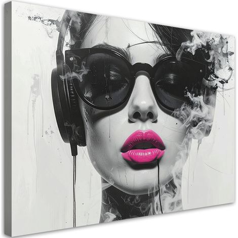 Quadro su tela, Donna affascinante Ritratto moderno in bianco e nero, 30x20 (1/5)
