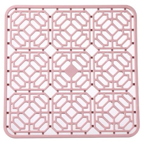 Tappetino per lavello, grande tappetino per lavello da cucina in PVC, lavello e accessori per lavello con fori di scarico, 3030 (rosa) (1/3)