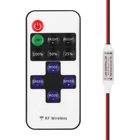Télécommande LED avec fil RF 524V 5A mini LED Contrôleur de gradateur de LED Strip Adaptateur pour 2 Broches COB LED (1/5)