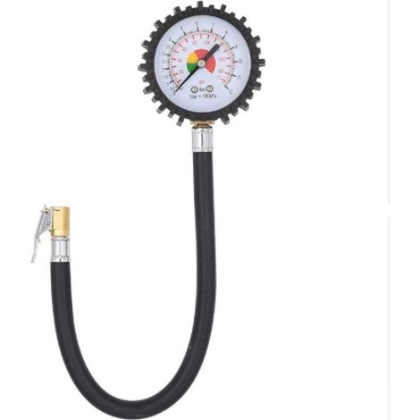 Manomètre noir semi-professionnel pour tester la pression des pneus. (1/4)