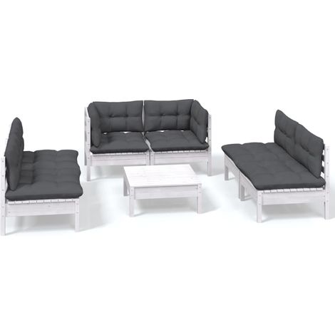 Maison Exclusive - Set Salotto da Giardino 7pz con Cuscini Legno Massello di Pino (1/5)