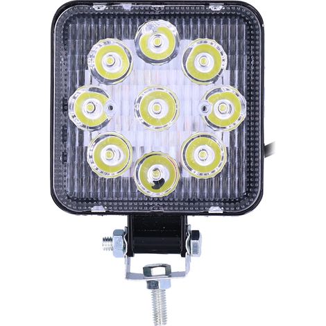 Quadratischer LED-Fluter (27 W, 9 LEDs), Schutzart IP67, Aluminium-PC, für Autos, Motorräder, Geländewagen und Offroad-Fahrzeuge, universell einsetzbar (1/5)